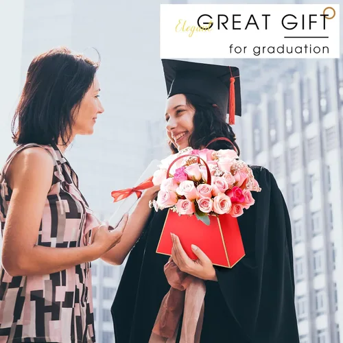 Vista 7 de Fuutreo 12 bolsas de regalo de flores de graduación para ramos, cajas portátiles para arreglos florales con asa, bolsas impermeables para envolver