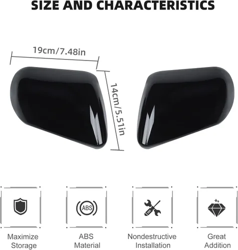 Vista 2 de RT-TCZ Kit de decoración de cubierta de espejo retrovisor para Ford Mustang 2015 2016 2017 2018 2019 2020 2021 2022 2023 2024 (negro)
