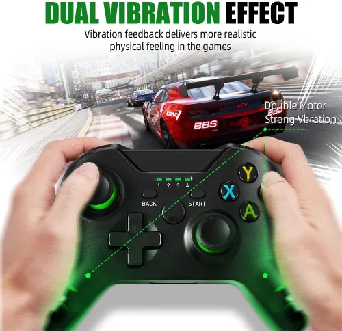 Vista 4 de Moofahom Controlador inalámbrico para Xbox One, Gamepad mejorado de 2.4 GHZ, compatible con Xbox OneOne SOne XSeries XSElitePC con sensor