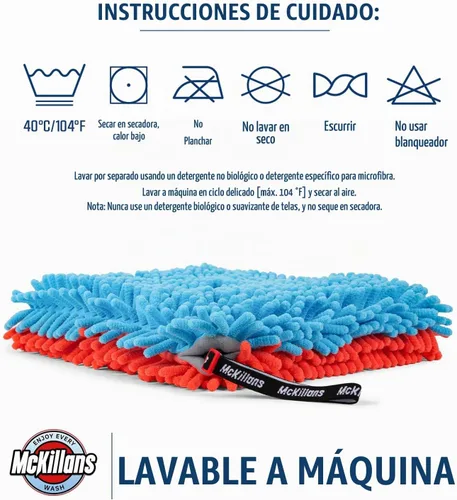 Vista 7 de McKillans® Almohadilla de lavado de autos de doble color, paquete de 2, sin arañazos, 10 x 10 pulgadas, correa de muñeca, esponja de microfibra