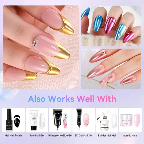 Vista 26 de Kit de capa base y capa superior de gel Makartt: Esmalte de uñas transparente, brillante, sin necesidad de limpieza, resistente a manchas, capa