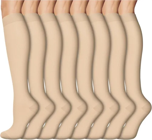 Vista 15 de ACTINPUT 8 Pares de Calcetines de Compresión para Mujeres y Hombres, Medias de Compresión de Soporte para Médico, Correr, Atletismo