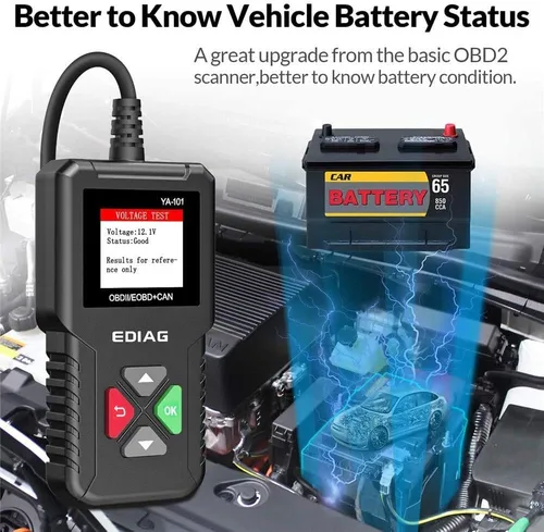 Vista 3 de KINGBOLEN Escáner OBD2, lector de código, herramienta de escaneo de verificación de luz de motor automotriz comprueba el sensor O2 y los sistemas