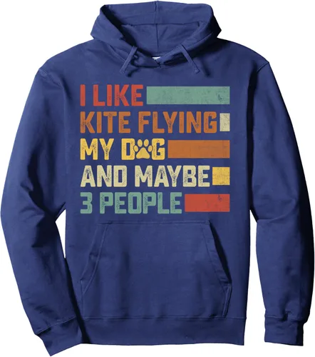 Vista 6 de Kite Flying & Dogs Kiteboarding Dog Kitesurfing Kiting Pullover Hoodie