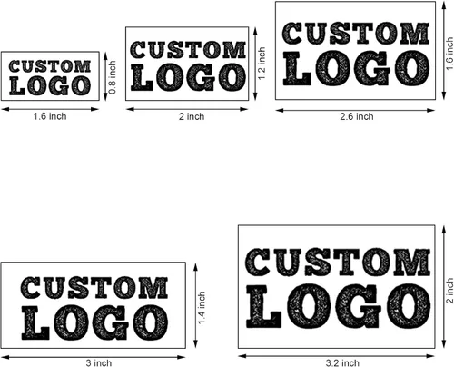 Vista 4 de Sello personalizado de madera de goma con logotipo personalizado (1.6 x 0.8 pulgadas)