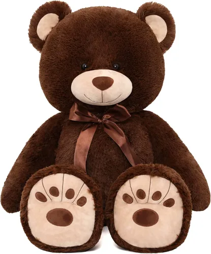 Vista 17 de MorisMos Oso de Peluche Azul Gigante, Peluche Grande de 36 pulgadas para Baby Shower, Oso de Tamaño Real para Niños, Niñas, Novia en Cumpleaños, San