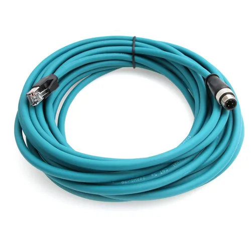 Vista 9 de Cable de red para cámara industrial Cognex de 4 pines M12 de 4 pines a RJ45, cables blindados CAT5e (azul, 1M)