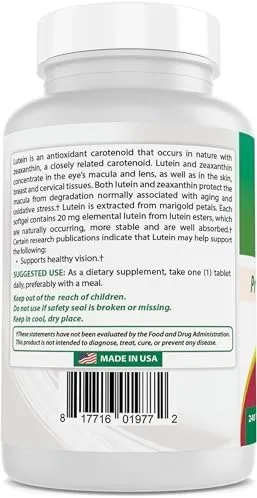 Vista 2 de Best Naturals Luteína 20 mg con zeaxantina- 240 tabletas