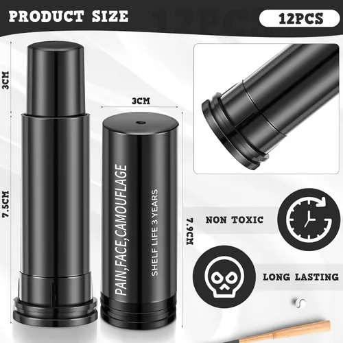 Vista 3 de Sweetude 6 piezas de palo de fútbol deportivo para cara deportiva, pintura facial de fútbol, para sóftbol, béisbol, atletas, estadio, Halloween