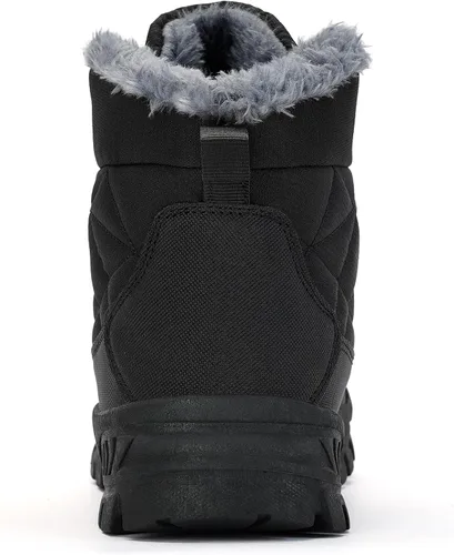 Vista 4 de UPSOLO Men's Winter Warm Snow Work Boots Negro/X