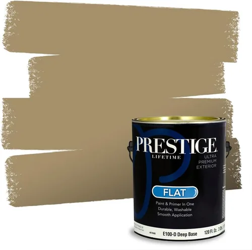 Vista 46 de PRESTIGE Pinturas de pintura exterior e imprimación en uno, 1 galón, plano, combinación comparable de Benjamin Moore* Manzanilla*