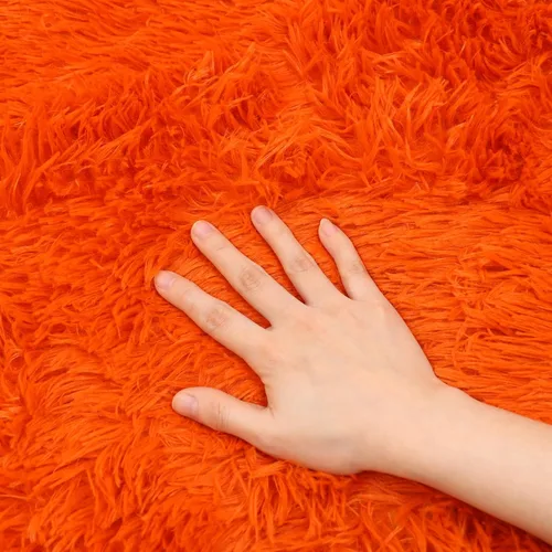 Vista 3 de Lifup Alfombra rectangular esponjosa para sala de estar o dormitorio, color Naranja
