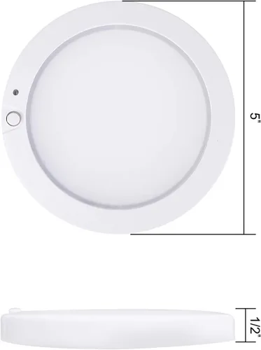 Vista 2 de Facon luz LED de techo de 12 vatios para RV con interruptor para casa rodante, rámper, botes, de 5 pulgadas