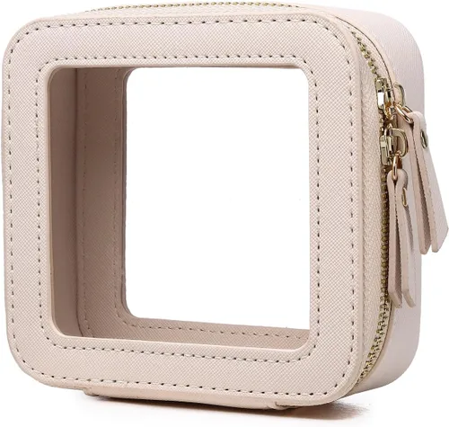 Vista 60 de Pinkmik Pequeña bolsa de maquillaje, mini estuche transparente para maquillaje y neceser con cremallera, organizador de bolsos para mujer