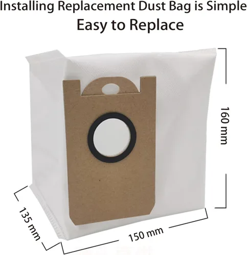 Vista 5 de Bolsas antipolvo de repuesto para iHome AutoVac Nova autovacías/Ultenic T10 / AIRROBO T10+ / Neabot NOMO N2 accesorios para bolsas de vacío