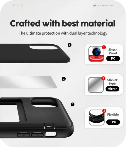 Vista 4 de Carcasa Goospery tipo cartera para iPhone 11, con funda para tarjetas, carcasa de teléfono con protección dual con capa antigolpes, IP11-MDB