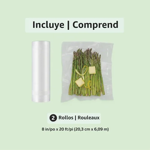 Vista 6 de Rollo de bolsas para comida de 8 pulgadas FSFSBF0526-P00 de 20 pies de largo