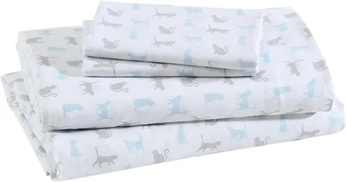 Vista 18 de Juego de sábanas de microfibra suave estampada de 4 piezas, White Puppy Love Amor de cachorro blanco
