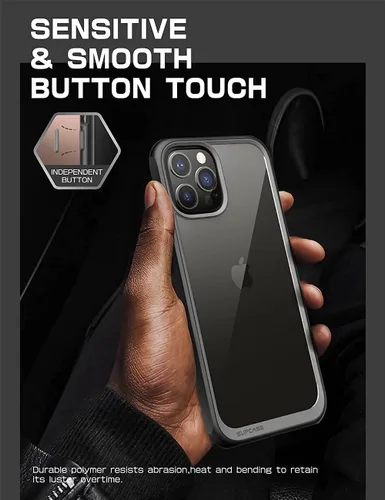 Vista 7 de SUPCASE Unicorn Beetle Style Series - Funda para iPhone 13 Pro Max (versión 2021) 6.7 pulgadas, funda protectora híbrida transparente (negro)
