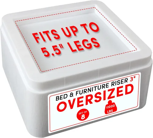 Vista 19 de DEDU Elevadores de cama de gran tamaño, resistentes, apilables, paquete de 4, elevadores de muebles para sofás de 2 pulgadas o 4 pulgadas, soporta