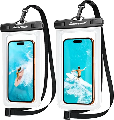 Vista 35 de Hiearcool Funda impermeable IPX8 para iPhone 17/16/15/14 Pro Max, bolsa seca para teléfono celular para artículos esenciales de playa y crucero