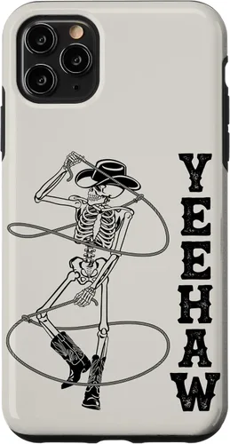 Vista 13 de Western Cowboy Skeleton Yeehaw Rodeo Southern Country Music Case for iPhone 17
