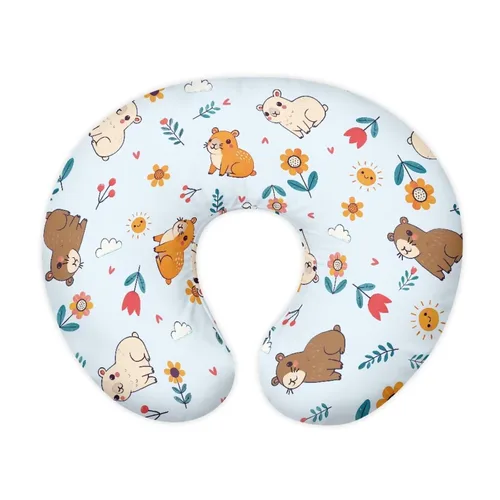 Vista 8 de Forchrinse Bee Daisy - Funda de almohada de lactancia elástica para bebé, fundas de lactancia extraíbles para almohada de lactancia, bonita funda