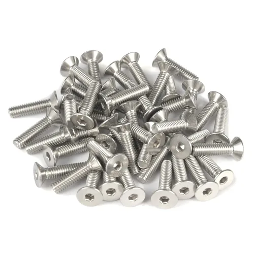 Vista 6 de Tornillos de cabeza plana M8-0.049 x 0.394 in de acero inoxidable 18-8 (304) Allen Socket Drive Tornillos avellanados con acabado liso, rosca