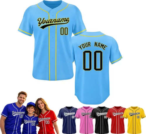 Vista 23 de Camiseta de béisbol personalizada, nombre del equipo, número de equipo, logotipo, camisetas impresas cosidas, uniformes deportivos, regalos