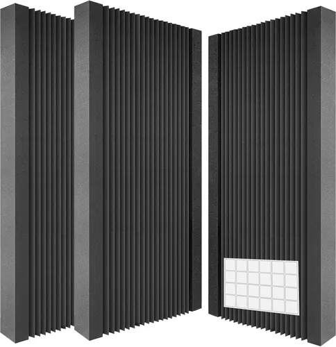 Vista 9 de Acoustic Panels Pack of 4, Sound Proof Foam Panels for Walls, Noise Sound Dampening Foam with Media Room Home Office Recording Room, Black, 48 x 24