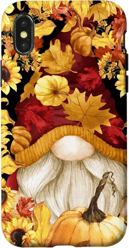 Vista 5 de iPhone 16 Lindos accesorios de otoño otoño con calabaza girasol gnomo caso