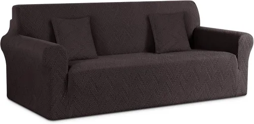 Vista 30 de Ruaozz Funda elástica para sofá de 1 pieza, fundas para sofá de 3 cojines, funda universal antideslizante para sofá, funda lavable de jacquard