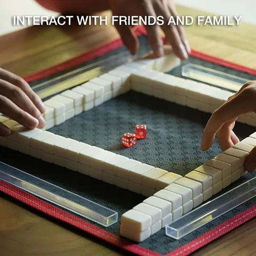 Vista 4 de Mini Mahjong - Juego de versión tradicional china con 2 tarjetas de repuesto, 144 azulejos Mahjong, juego de mesa de viaje con 4 reglas de cartas