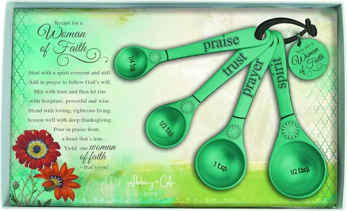 Vista 4 de Abbey & CA Gift Bless This Kitchen - Juego de 4 cucharas medidoras