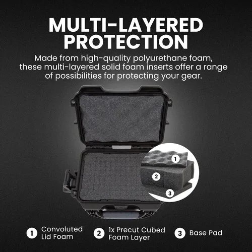 Vista 3 de NANUK 903 - Funda rígida con espuma, IP67, impermeable, resistente a los impactos para cámaras compactas y equipos pequeños, a prueba de polvo, 9.1