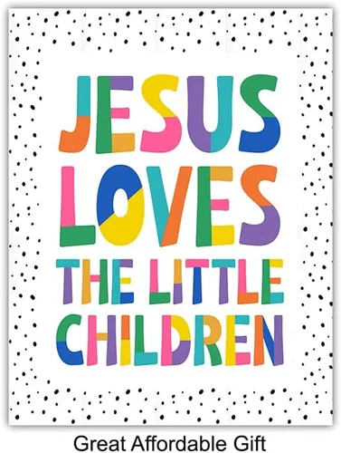 Vista 4 de Arte de pared para niños, religión, cristianismo, regalo de bebé para niñas, niños, juego de decoración de habitación de bebé, Fe Dios, Escritura