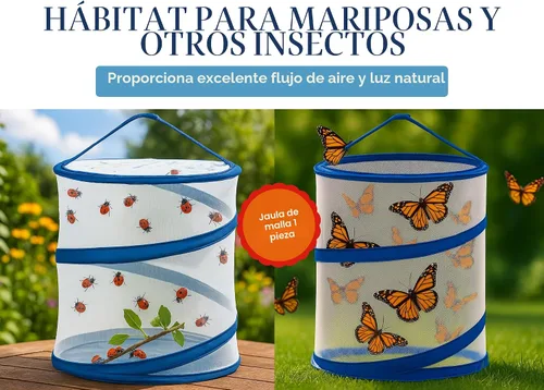 Vista 4 de Jaula de red de hábitat de mariposa de 11 x 12 pulgadas, caja de malla fácil de instalar para insectos