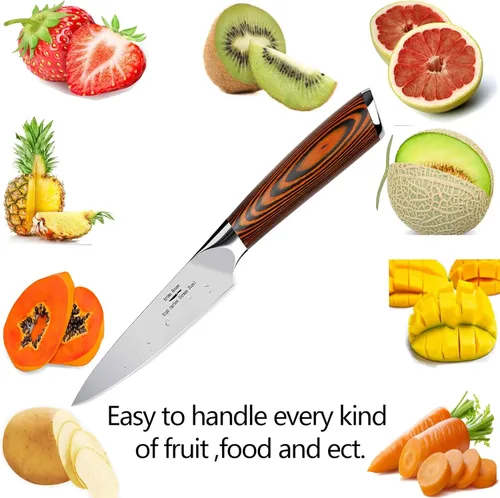 Vista 2 de Cuchillo de pelar de 4 pulgadas - Cuchillos de pelar, el mejor cuchillo pequeño de cocina, cuchillo de frutas, de acero inoxidable alemán de alto