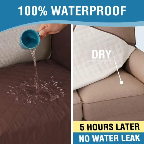 Vista 3 de H.VERSAILTEX Fundas de sofá para sofá seccional, 2 piezas, funda de sofá en forma de L, 100% impermeable y lavable, protector de sofá para perros