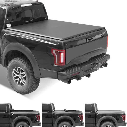 Vista 9 de Lyon Cover 5'7" 67.4pulg. Cubierta suave plegable en cuatro partes para cama de camioneta, compatible con Dodge Ram 1500 2009-2026
