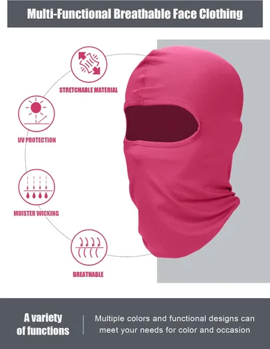 Vista 5 de SATINIOR Pasamontañas de 9 piezas, máscara de cara completa, protección solar UV, cubierta facial de verano, transpirable, resistente al viento