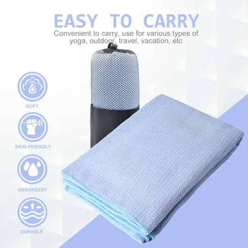 Vista 5 de Eunzel Paquete de 2 toallas de yoga caliente, toalla antideslizante para esterilla de yoga con puntos de agarre Stickyfiber toalla absorbente