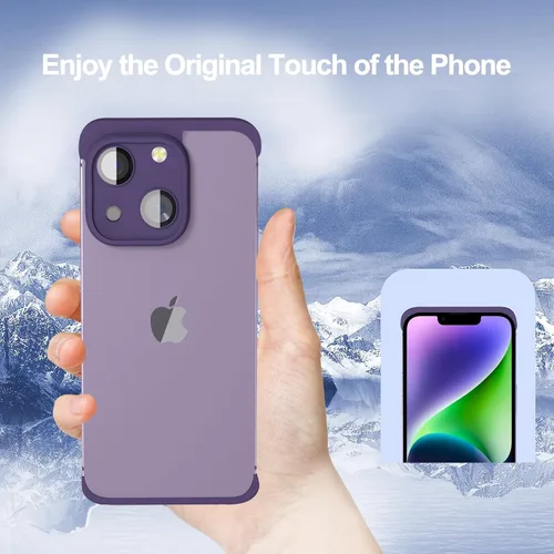 Vista 3 de Funda delgada sin marco, con protector de lente de cámara integrado, ultrafina, ligera, minimalista, a prueba de golpes, funda protectora