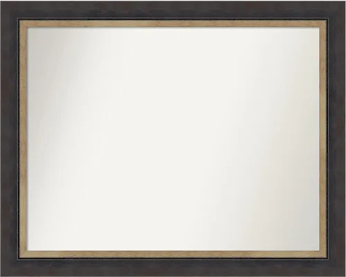 Vista 344 de Amanti Art Espejo personalizado, espejo de baño negro Astor, espejo de pared o espejo de tocador de baño sobre el fregadero (25 x 25 pulgadas)