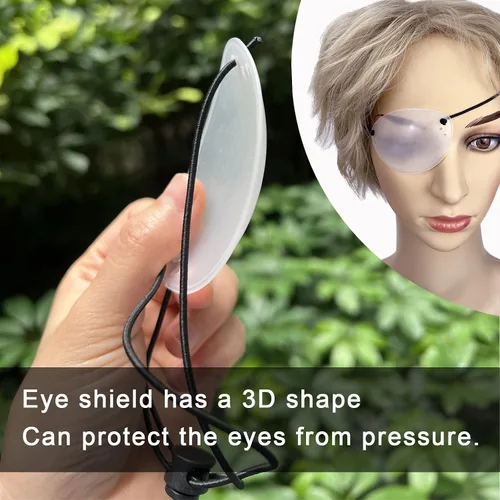 Vista 2 de Protector de ojos, 2 piezas de plástico para ojos para cirugía, transpirable, después de la cirugía, protección ocular con cinta, transparente