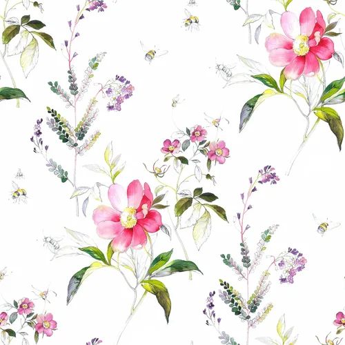 Vista 2 de A-Street Prints Mural de pared Sinclair rosa