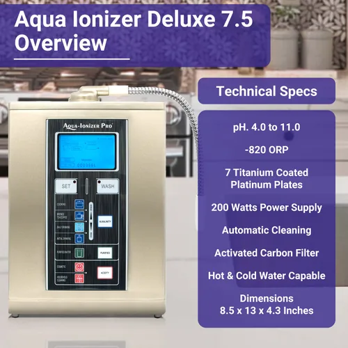 Vista 8 de Ionizador de agua alcalino Aqua Ionizer Deluxe 7.5