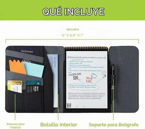 Vista 3 de Rocketbook Funda todo en uno, tamaño ejecutivo 6x8.8, negro