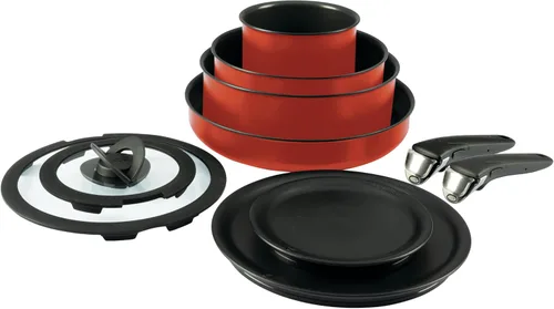 Vista 12 de T-fal Ingenio Essentials - Juego de utensilios de cocina con mango desmontable/extraíble de 11 piezas, granito titanio antiadherente, apto para Beige