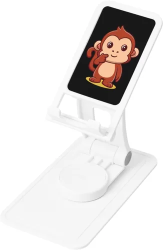 Vista 8 de Adorable soporte de teléfono de mono para escritorio, ajustable, accesorios de viaje de oficina para teléfono móvil/iPad/tableta, soporte para Negro